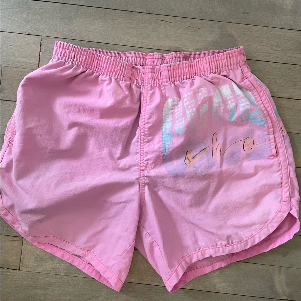 Vintage pink athletic shorts for men